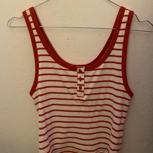 striped tank top with buttons